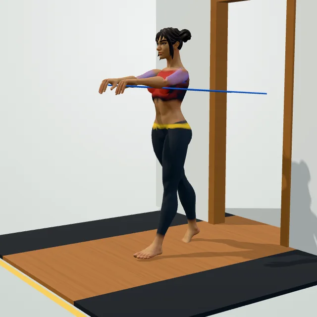 Resistance Band Chest Press — 3D demo