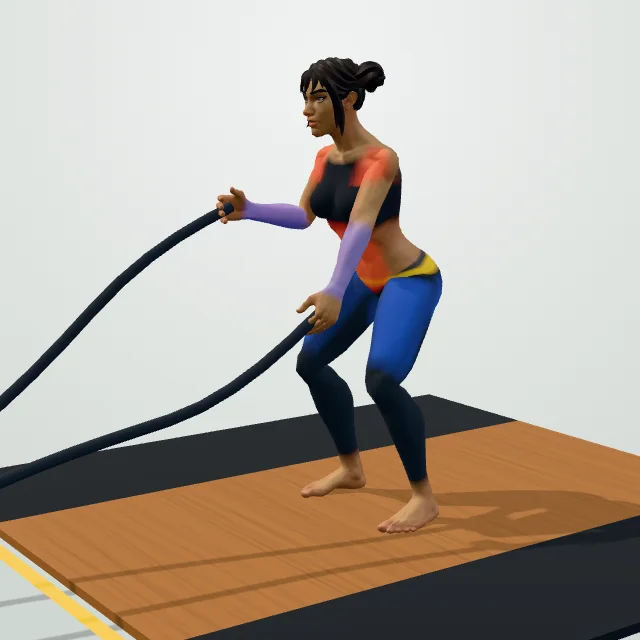 Battle Rope Waves — 3D demo