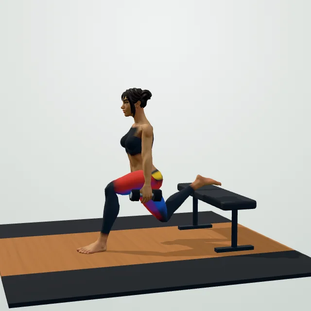 Bulgarian Split Squat — 3D demo