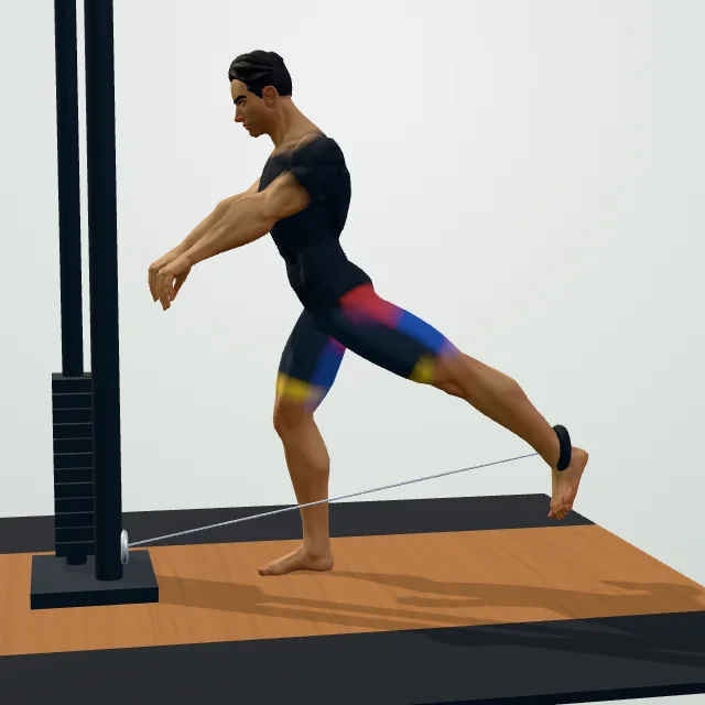 Cable Glute Kickback — 3D demo