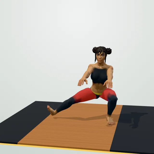 Cossack Squat — 3D demo