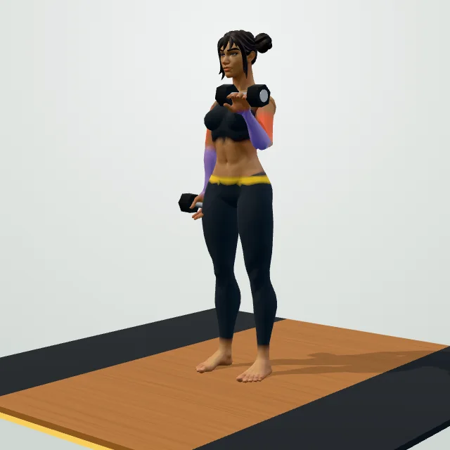 Dumbbell Bicep Curl — 3D demo