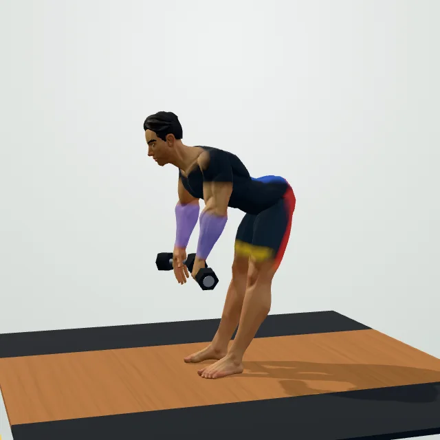 Dumbbell Romanian Deadlift — 3D demo