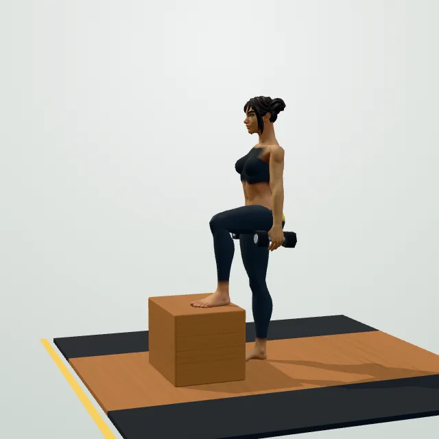 Dumbbell Step-Up — Start