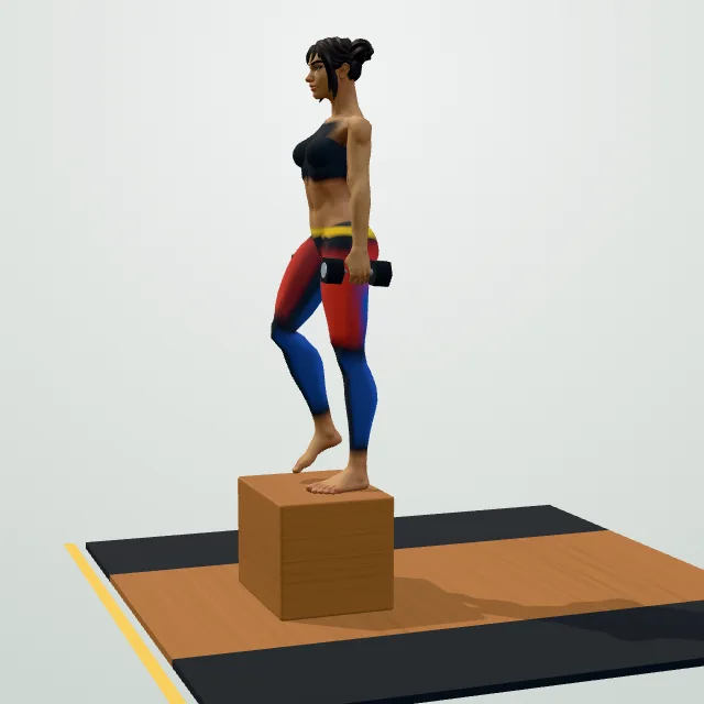 Dumbbell Step-Up — 3D demo