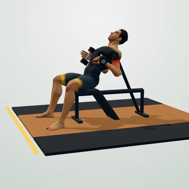 Incline Dumbbell Curl — 3D demo