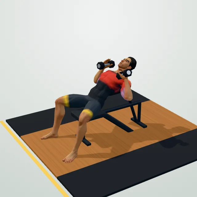 Incline Dumbbell Press — 3D demo