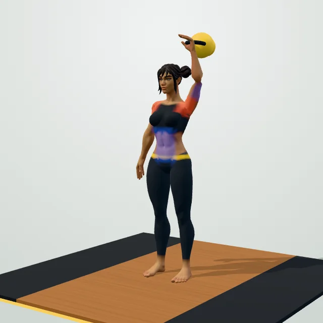 Single-Arm Kettlebell Press — 3D demo