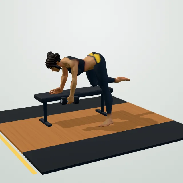 One-Arm Dumbbell Row — Start