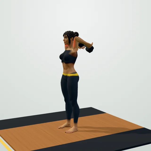 Overhead Triceps Extension — 3D demo