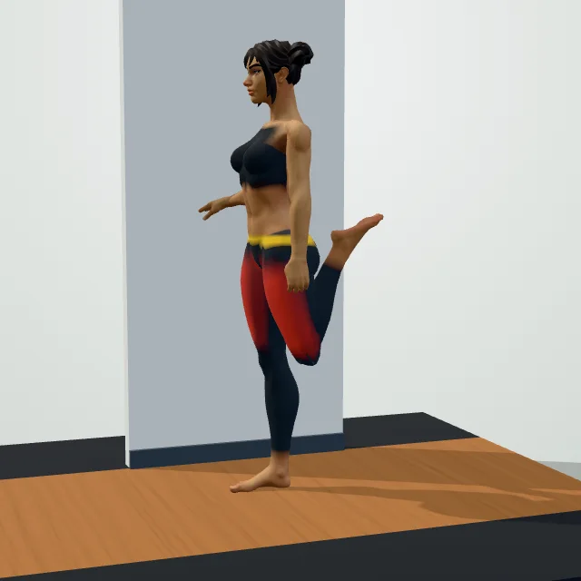Standing Quad Stretch — 3D demo