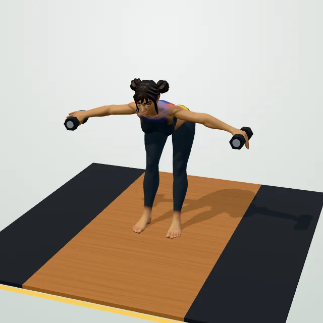 Bent-Over Rear Delt Fly — 3D demo