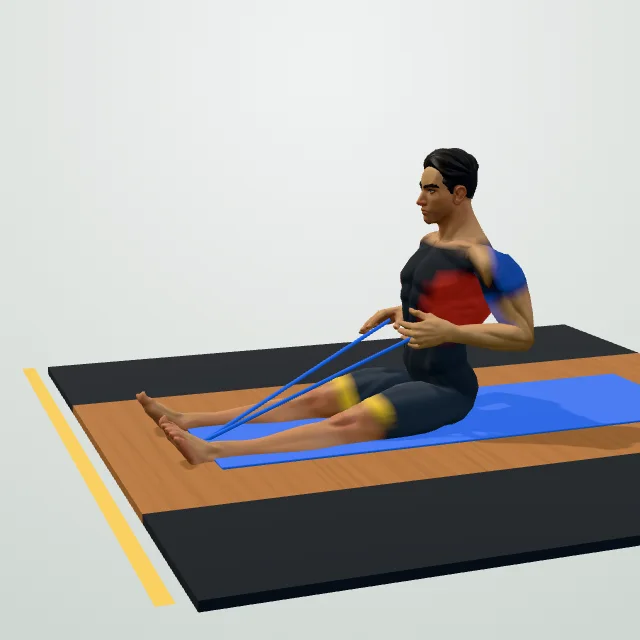 Resistance Band Row — 3D demo