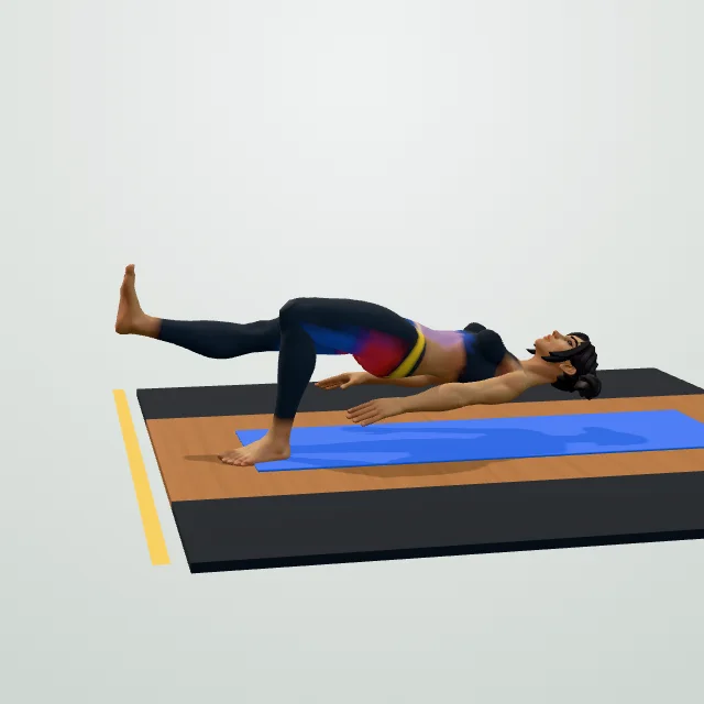 Single-Leg Glute Bridge — 3D demo