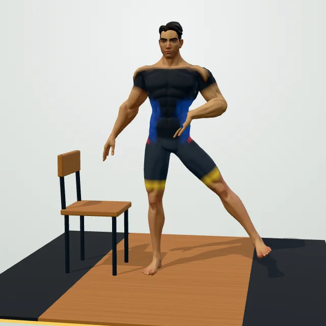 Standing Side Leg Raise — 3D demo