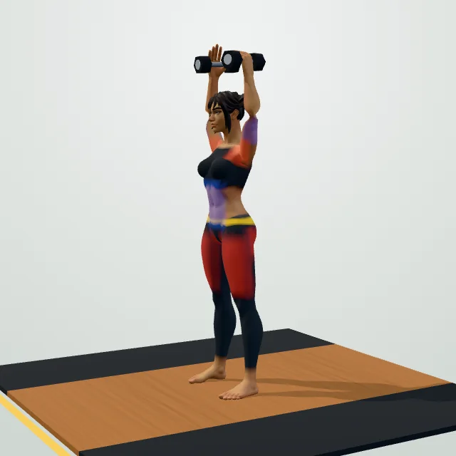 Dumbbell Thruster — 3D demo