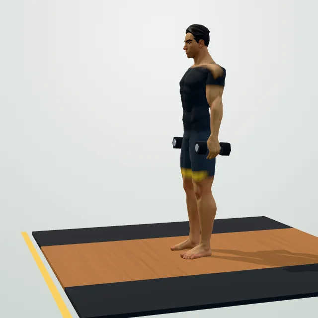 Dumbbell Walking Lunge — Start